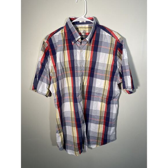 Peter Millar Mens Size Large Plaid Weekender Finish Short Sleeve Shirt - Picture 1 of 8